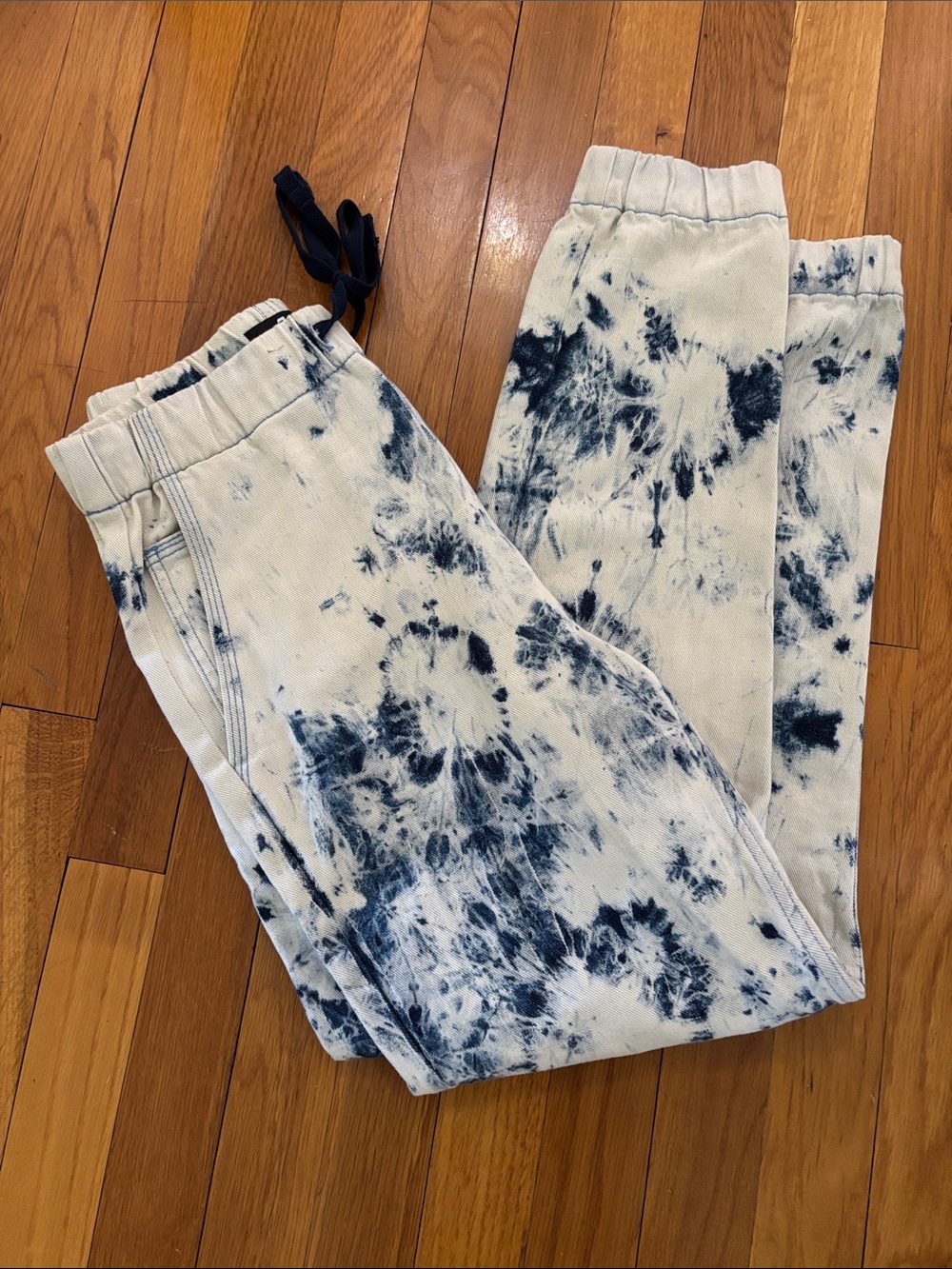 7 For All Mankind Light Blue & Navy Tie-Dye Joggers